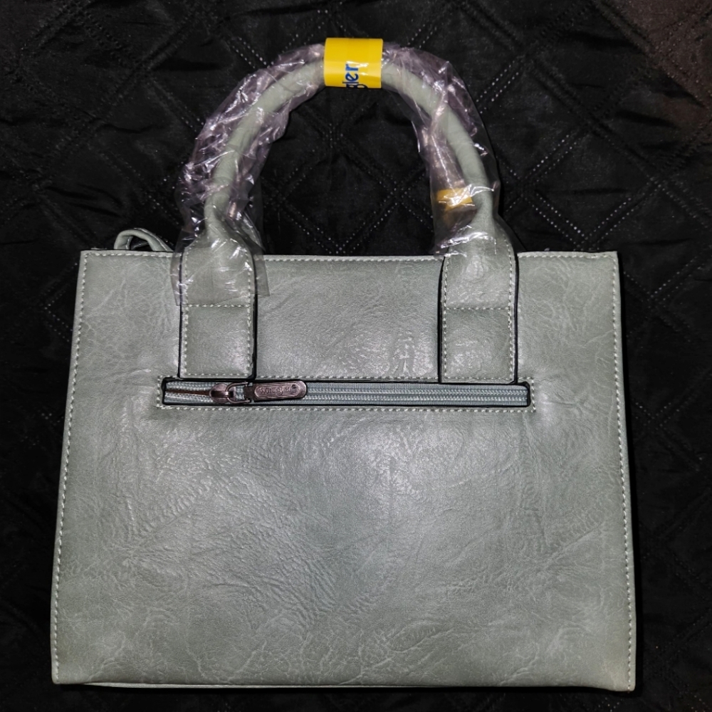 New Light Green Wrangler Tote Crossbody Purse | Croc Texture | Size Medium - Picture 6 of 8